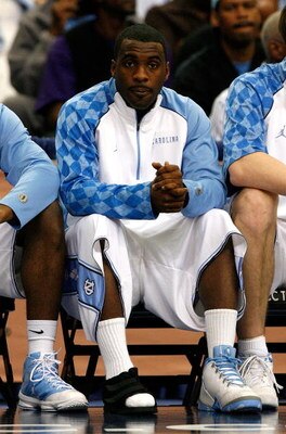ATLANTA - MARCH 13:  Ty Lawson #5 of the North Carolina Tar Heels sits on the bench with an injured right toe during day two against the Virginia Tech Hokies in the 2009 ACC Men's Basketball Tournament on March 13, 2009 at the Georgia Dome in Atlanta, Geo