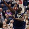 HARTFORD, CT - FEBRUARY 16:  DeJuan Blair #45 of the Pittsburgh Panthers goes up for a shot in the first half against the Connecticut Huskies on February 16, 2009 at XL Center  in Hartford, Connecticut.  (Photo by Elsa/Getty Images)