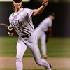 13 Oct 1995:  Pitcher Randy Johnson of the Seattle Mariners throws the ball during a game against the Cleveland Indians at Jacobs Field in Cleveland, Ohio.  The Mariners won the game 5-2. Mandatory Credit: Jed Jacobsohn  /Allsport