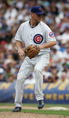 CHICAGO - JUNE 20: Closing pitcher Kerry Wood #34 of the Chicago Cubs delivers the ball in the 9th inning against the Chicago White Sox on June 20, 2008 at Wrigley Field in Chicago, Illinois. The Cubs defeated the White Sox 4-3. (Photo by Jonathan Daniel/