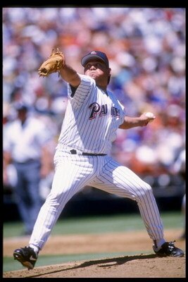 30 Apr 1995: Pitcher Fernando Valenzuela of the San Diego Padres throws a pitch during a game against the Cincinnati Reds at Jack Murphy Stadium in San Diego, California. The Padres won the game 7-6.