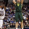 NORTH LITTLE ROCK, AR - MARCH 21:  Maarty Leunen #10 of the Oregon Ducks shoots the ball against the Mississippi State Bulldogs during the first round of the South Regional as part of the 2008 NCAA Men's Basketball Tournament at Alltel Arena on March 21, 