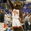 LOS ANGELES - MARCH 13:  The Oregon State Beaver mascot cheers on the court during the Pac 10 tournament against California on March 13, 2003 at the Staples Center in Los Angeles, California. California won 69-46.  (Photo by Stephen Dunn/Getty Images)