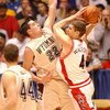 16 Mar 2002:  Luke Walton #4 of Arizona fights for position against Josh Davis #22 of Wyoming in a 68-60 win during the second round of the NCAA Men's Baketball Tournament at The Pit in Albuquerque, New Mexico. DIGITAL IMAGE. Mandatory Credit: Harry How/G