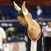 18 Mar 2000: Matt Santangelo of Gonzaga celebrates after the second round win over St. John''s at the Western Regional NCAA basketball tournament at the McKale Center in Tucson, Arizona. DIGITAL IMAGE.