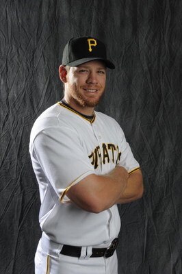 BRADENTON, FL - FEBRUARY 22: Brandon Moss #44 of the Pittsburgh Pirates poses during photo day at the Pirates spring training complex on February 22, 2009 in Bradenton, Florida. (Photo by Rob Tringali/Getty Images)