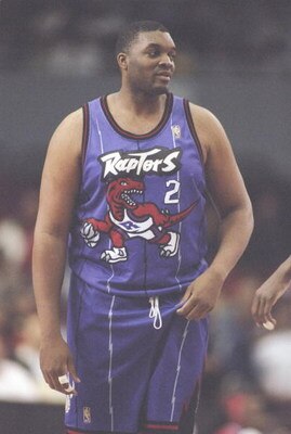 28 Feb 1997:  Center Oliver Miller of the Toronto Raptors stands on the court during a game against the Los Angeles Clippers at the Los Angeles Sports Arena in Los Angeles, California.  The Clippers won the game 94-92. Mandatory Credit: Jed Jacobsohn  /Al