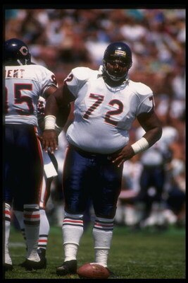 20 Aug 1991: Defensive lineman William Perry of the Chicago Bears looks on during a pre-season game.