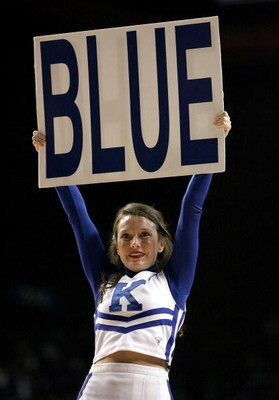 LEXINGTON, KY - FEBRUARY 28:  A Kentucky Wildcats cheerleader is pictured during the SEC game against the LSU Tigers at Rupp Arena on February 28, 2009 in Lexington, Kentucky.  (Photo by Andy Lyons/Getty Images)