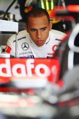 MELBOURNE, AUSTRALIA - MARCH 27:  Lewis Hamilton of Great Britain and McLaren Mercedes is seen in his team garage during practice for the Australian Formula One Grand Prix at the Albert Park Circuit on March 27, 2009 in Melbourne, Australia.  (Photo by Cl