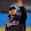 NEW YORK - APRIL 01:  Hall of famer Reggie Jackson  formerly of the New York Yankees waves to fans after throwing out the first pitch during Opening Day against the Toronto Blue Jays at Yankee Stadium April 1, 2008 in the Bronx borough of New York City.  