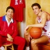 18 Jan 1988:  Vinnie Del Negro of the North Carolina State Wolfpack poses with coach Jim Valvano at Reynolds Coliseum in Raleigh, North Carolina. Mandatory Credit: Allsport  /Allsport