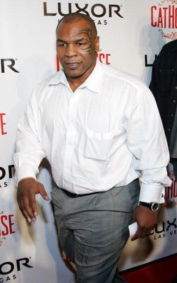 LAS VEGAS - JANUARY 25:  Former boxer Mike Tyson arrives at a birthday party for mixed martial arts fighter Tito Ortiz hosted by his girlfriend Jenna Jameson at the CatHouse at the Luxor Resort & Casino January 25, 2008 in Las Vegas, Nevada. Ortiz turned 