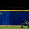 SAN JUAN, PR - MARCH 10:  Ruben Rivera #14 of Panama waits in the outfield during a pitching change against The Netherlands during their game at the World Baseball Classic at Hiram Bithorn Stadium on March 10, 2006 in San Juan, Puerto Rico.  (Photo by Al 