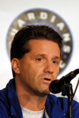 19 Nov 2001:   Head coach John Calipari of the University of Memphis talks with the media during a press conference for the Guardians Classic in Kansas City, Missouri.   DIGITAL IMAGE Mandatory Credit: Ronald Martinez/ALLSPORT