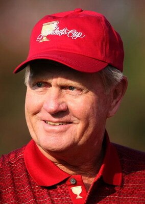 MONTREAL, QC - SEPTEMBER 25:  U.S. Team Captain Jack Nicklaus waits on the practice ground during practice prior to the start of the Presidents Cup at The Royal Montreal Golf Club on September 25, 2007 in Montreal, Canada.  (Photo by Scott Halleran/Getty 