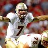 RALEIGH, NC - OCTOBER 16:  Quarterback Christian Ponder #7 of the Florida State Seminoles runs against the North Carolina State Wolfpack during the game at Carter-Finley Stadium on September 16, 2008 in Raleigh, North Carolina.  (Photo by Kevin C. Cox/Get