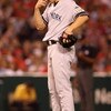 ANAHEIM, CA - SEPTEMBER 08:  Pitcher Carl Pavano #45 of the New York Yankees reacts after being called for a balk in the fifth inning against the Los Angeles Angels of Anaheim on September 8, 2008 at Angel Stadium in Anaheim, California.  (Photo by Stephe