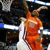 MEMPHIS, TN - MARCH 27:  Jonny Flynn #10 of the Syracuse Orange goes up for a dunk over Taylor Griffin #32 of the Oklahoma Sooners in the second half during the NCAA Men's Basketball Tournament South Regionals at the FedExForum on March 27, 2009 in Memphi