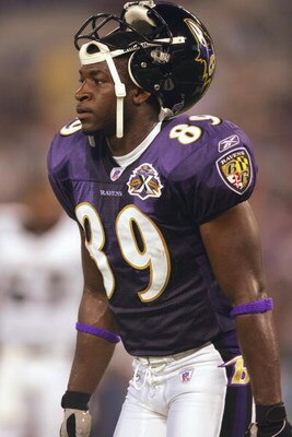 BALTIMORE, MD - AUGUST 20:  Mark Clayton #89 of the Baltimore Ravens looks on during the preseason game against the Philadelphia Eagles at M&T Bank Stadium on August 20, 2005 in Baltimore, Maryland.  (Photo By Jamie Squire/Getty Images)
