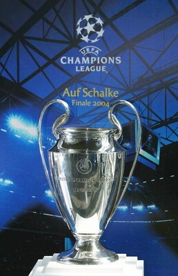 GELSENKIRCHEN, GERMANY - APRIL 15:  The Champions League Trophy is seen at The Champions League Trophy Handover Ceremony at The Music Hall on April 15, 2004 in Gelsenkirchen, Germany.  (Photo by Stuart Franklin/Getty Images)