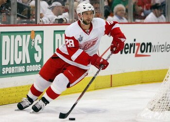 PITTSBURGH - MAY 31: Brian Rafalski #28 of the Detroit Red Wings skates against the Pittsburgh Penguins during game four of the 2008 NHL Stanley Cup Finals at Mellon Arena on May 31, 2008 in Pittsburgh. Pennsylvania. The Red Wings defeated the Penguins 2-