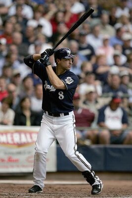MILWAUKEE - MAY 29:  Ryan Braun #8 of the Milwaukee Brewers stands ready at bat during the game against the Atlanta Braves on May 29, 2008 at Miller Park in Milwaukee, Wisconsin. The Braves defeated the Brewers 8-1. (Photo by Jonathan Daniel/Getty Images)