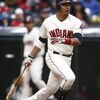 CLEVELAND - APRIL 10:  Victor Martinez #41 of the Cleveland Indians hits a single against the Toronto Blue Jays in the first inning April 10, 2009 at Progressive Field in Cleveland, Ohio.  (Photo by Matt Sullivan/Getty Images)