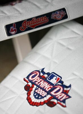 CLEVELAND - APRIL 10:  Bases wait in the dugout  prior to the start of the Cleveland Indians and Toronto Blue Jays game April 10, 2009 at Progressive Field in Cleveland, Ohio.  (Photo by Matt Sullivan/Getty Images)
