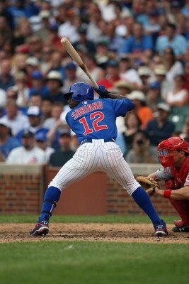 CHICAGO - AUGUST 21:  Alfonso Soriano #12 of the Chicago Cubs bats against the Cincinnati Reds on August 21, 2008 at Wrigley Field in Chicago, Illinois. The Cubs defeated the Reds 3-2. (Photo by Jonathan Daniel/Getty Images) 