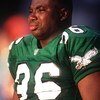 7 NOV 1993:  A CANDID PORTRAIT OF EAGLES DEFENSIVE LINEMAN CLYDE SIMMONS ON THE FIELD BEFORE A GAME AGAINST THE CARDINALS. Mandatory Credit: Stephen Dunn/ALLSPORT