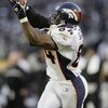 OAKLAND, CA - DECEMBER 22:  Tight end Shannon Sharpe #84 of the Denver Broncos catches a pass during the NFL game against the Oakland Raiders on December 22, 2002 at Network Associates Coliseum in Oakland, California.  The Raiders defeated the Broncos 28-