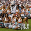 MIAMI - NOVEMBER 16:  The Miami Dolphins cheerleaders and T.D. the mascot pose for a picture during the game against the Baltimore Ravens on November 16, 2003 at Pro Player Stadium in Miami, Florida. The Dolphins won 9-6 in overtime. (Photo by Doug Pensin