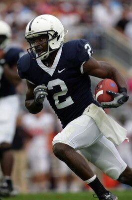 STATE COLLEGE, PA - SEPTEMBER 06:  Wide receiver Derrick Williams #2 of the Penn State Nittany Lions runs against the Oregon State Beavers at Beaver Stadium on September 6, 2008 in State College, Pennsylvania.  (Photo by Ronald Martinez/Getty Images)