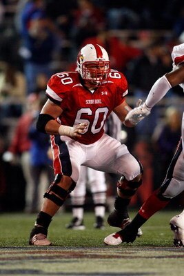 MOBILE, AL - JANUARY 24:  Eric Wood #60 of the South Team looks to the sideline for a play against the North Team during the Under Armour Senior Bowl on January 24, 2009 at Ladd-Peebles Stadium in Mobile, Alabama. The South defeated the North 35-18.  (Pho