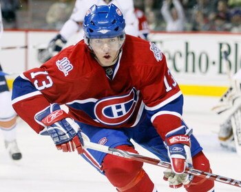MONTREAL- MARCH 10:  Alex Tanguay #13 of the Montreal Canadiens skates during the game against the Edmonton Oilers at the Bell Centre on March 10, 2009 in Montreal, Quebec, Canada.  The Canadiens defeated the Oilers 4-3 in overtime.  (Photo by Richard Wol