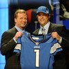 NEW YORK - APRIL 25:  NFL Commissioner Roger Goodell stands with Detroit Lions #1 draft pick Matthew Stafford at  Radio City Music Hall for the 2009 NFL Draft on April 25, 2009 in New York City  (Photo by Jeff Zelevansky/Getty Images)