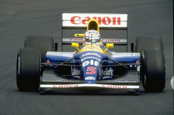 1992:  Nigel Mansell of Great Britain in action in his Williams Renault  during the Hungarian Grand Prix at the Hungaroring circuit in Budapest, Hungary. Mansell finished in second place. \ Mandatory Credit: Pascal  Rondeau/Allsport