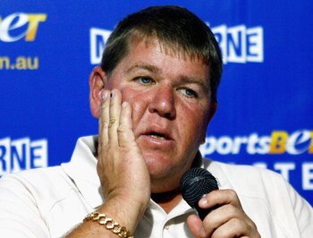 MELBOURNE, AUSTRALIA - NOVEMBER 26:  John Daly of the United States of America speaks to the media at a press conference ahead of the Australian Masters at Huntingdale Golf Club on November 26, 2008 in Melbourne, Australia.  (Photo by Quinn Rooney/Getty I