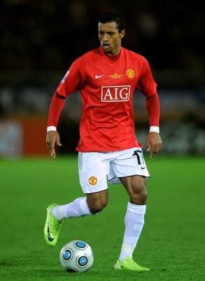 YOKOHAMA, JAPAN - DECEMBER 18:  Nani of Manchester United in action during the FIFA Club World Cup Japan 2008 Semi Final match between Gamba Osaka and Manchester United  at the International Stadium on December 18, 2008 in Yokohama, Japan.  (Photo by Shau