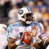 INDIANAPOLIS - DECEMBER 28:  Quarterback Vince Young #10 of the Tennessee Titans looks to pass during the game against the Indianapolis Colts on December 28, 2008 at Lucas Oil Stadium in Indianapolis, Indiana. (Photo by: Jamie Squire/Getty Images)
