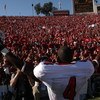 PASADENA, CA - SEPTEMBER 27:  Damion Owens #4 of the Frenso State Bulldogs celebrates the Bulldogs win over the UCLA Bruins during the game on September 27, 2008 at the Rose Bowl in Pasadena, California.  (Photo by Stephen Dunn/Getty Images)