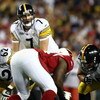 TAMPA, FL - FEBRUARY 01:  Quarterback Ben Roethlisberger #7 of the Pittsburgh Steelers under center against the Arizona Cardinals during Super Bowl XLIII on February 1, 2009 at Raymond James Stadium in Tampa, Florida.  (Photo by Chris McGrath/Getty Images