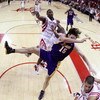 HOUSTON - MAY 08:  Guard Ron Artest #96 of the Houston Rockets commits a flagrant foul on Pau Gasol #16 of the Los Angeles Lakers in Game Three of the Western Conference Semifinals during the 2009 NBA Playoffs at Toyota Center on May 8, 2009 in Houston, T