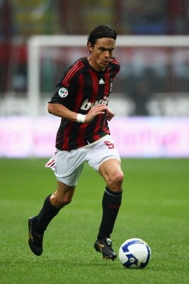 MILAN, ITALY - APRIL 26:  Filippo Inzaghi of Milan runs with the ball during the Serie A match between AC Milan and US Citta di Palermo at the San Siro Stadium on April 26, 2009 in Milan, Italy.  (Photo by Michael Steele/Getty Images)