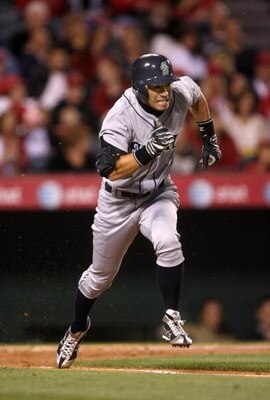 ANAHEIM, CA - APRIL 24:  Ichiro Suzuki #51 of the Seattle Mariners runs to first in the game with the Los Angeles Angels of Anaheim on April 24, 2009 at Angel Stadium in Anaheim, California. The Mariners won 8-3.  (Photo by Stephen Dunn/Getty Images)