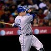ANAHEIM, CA - MAY 8:  Billy Butler #16 of the Kansas City Royals hits an RBI double in the sixth inning against the Los Angeles Angels of Anaheim on May 8, 2009 at Angel Stadium in Anaheim, California.   (Photo by Stephen Dunn/Getty Images)