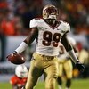 MIAMI - OCTOBER 04:  Defensive end Everette Brown #99 of the Florida State Seminoles celebrates after defending a pass in the fourth quarter against the Miami Hurricanes at Dolphin Stadium on October 4, 2008 in Miami, Florida.  (Photo by Doug Benc/Getty I