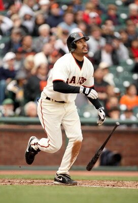SAN FRANCISCO - MAY 02:  Randy Winn #2 of the San Francisco Giants bats during their game against the Colorado Rockies on May 2, 2009 at AT&T Park in San Francisco, California.  (Photo by Ezra Shaw/Getty Images)