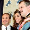 25 Jan 2000:   General Manager Matt Millen poses with the new Head Coach Marty Mornhinneg of the Detroit Lions and his wife Lyndsay Mornhinneg at the Detroit Lions Press Conference in Pontiac, Mighigan.Mandatory Credit: Tom Pidgeon  /Allsport